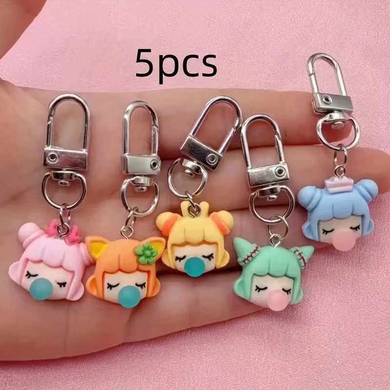5pcs resin girl keychain, suit - Event Party ulasan dan harga
